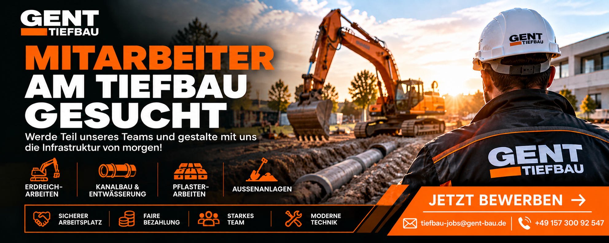 Gent Tiefbau – Mitarbeiter am Tiefbau gesucht